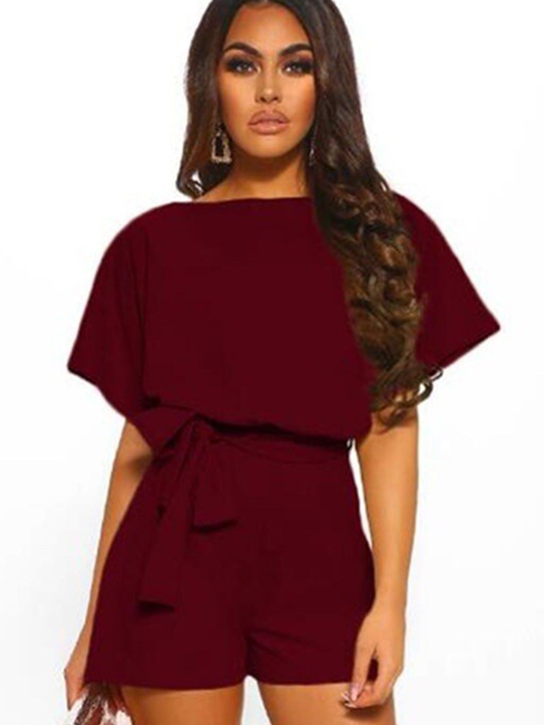 

StyleCast x Revolte Waist Tie-Ups Playsuit, Maroon