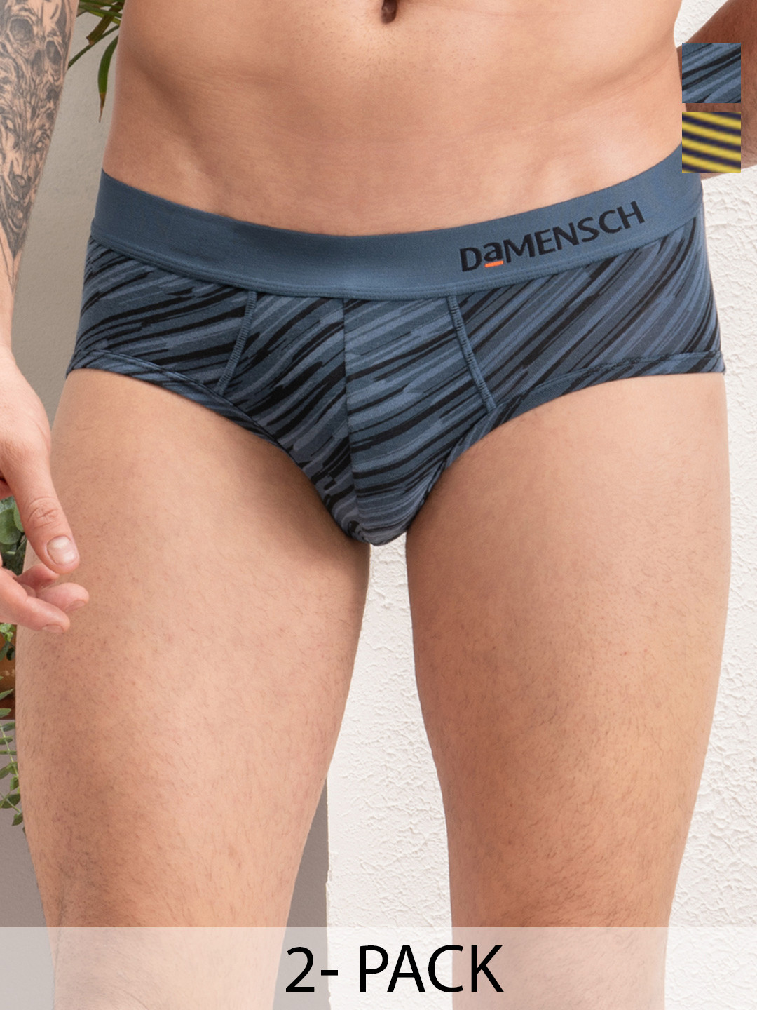 

DAMENSCH Pack of 2 Deo-Soft Deodorizing Briefs BR1002-MX1890, Purple