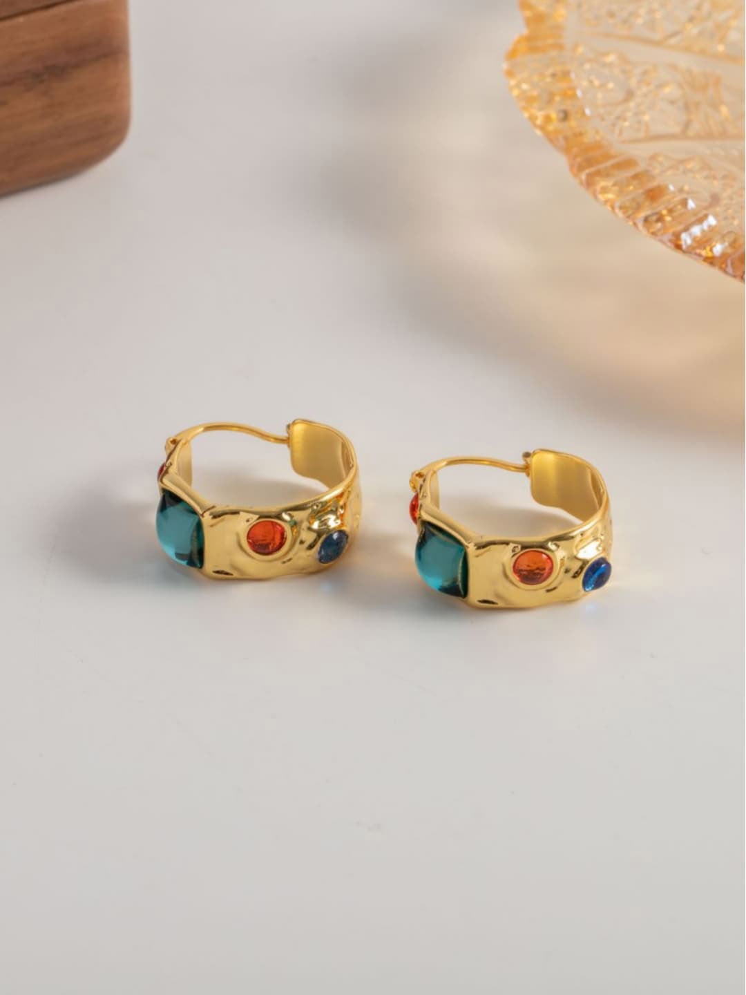 

Dorada Jewellery Gold-Plated Contemporary Studs Earrings