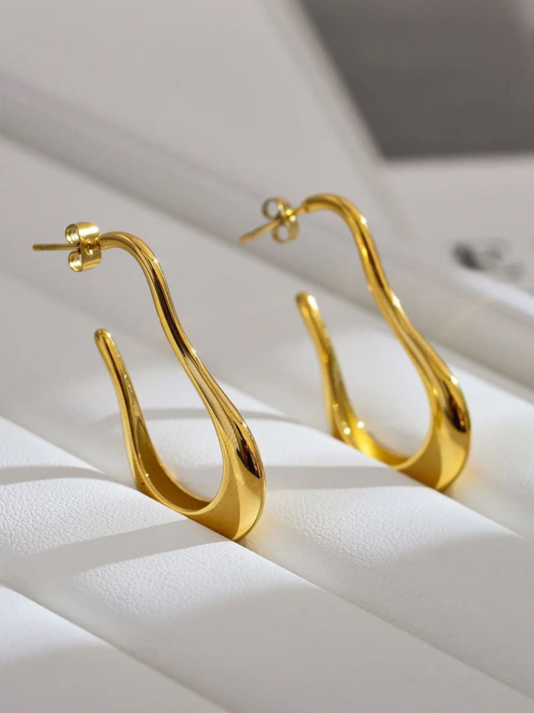 

Dorada Jewellery Contemporary Half Hoop Earrings, Gold