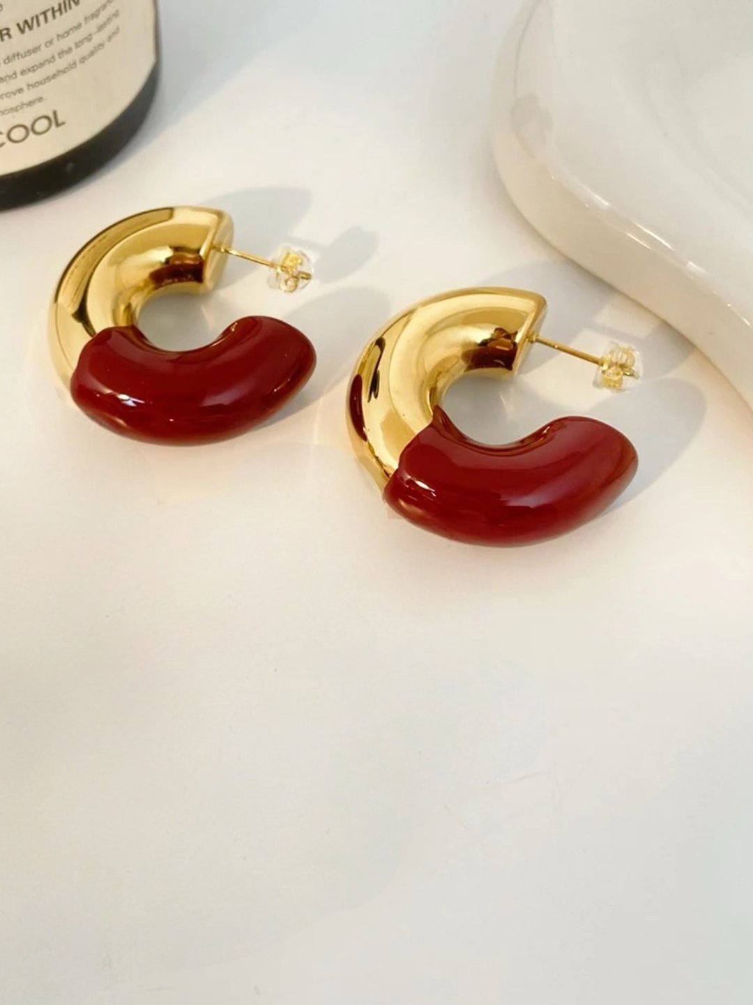 Dorada Jewellery 18K Gold-Plated Contemporary Half Hoop Earrings