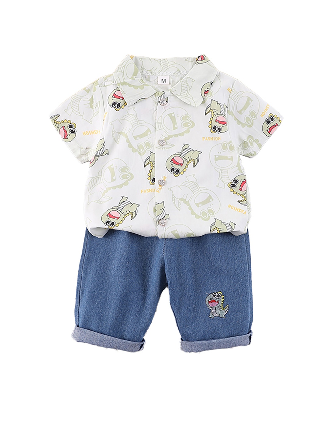 

StyleCast x Revolte Boys White & Blue Printed Shirt with Shorts