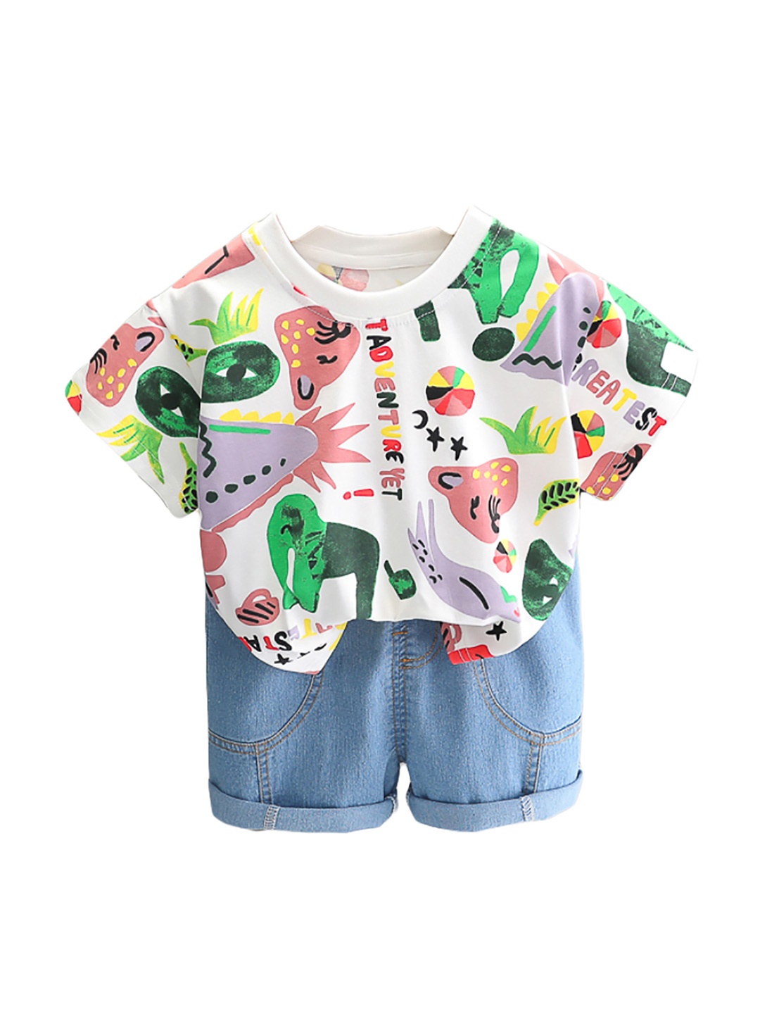 

StyleCast x Revolte Boys Printed T-shirt With Shorts, White