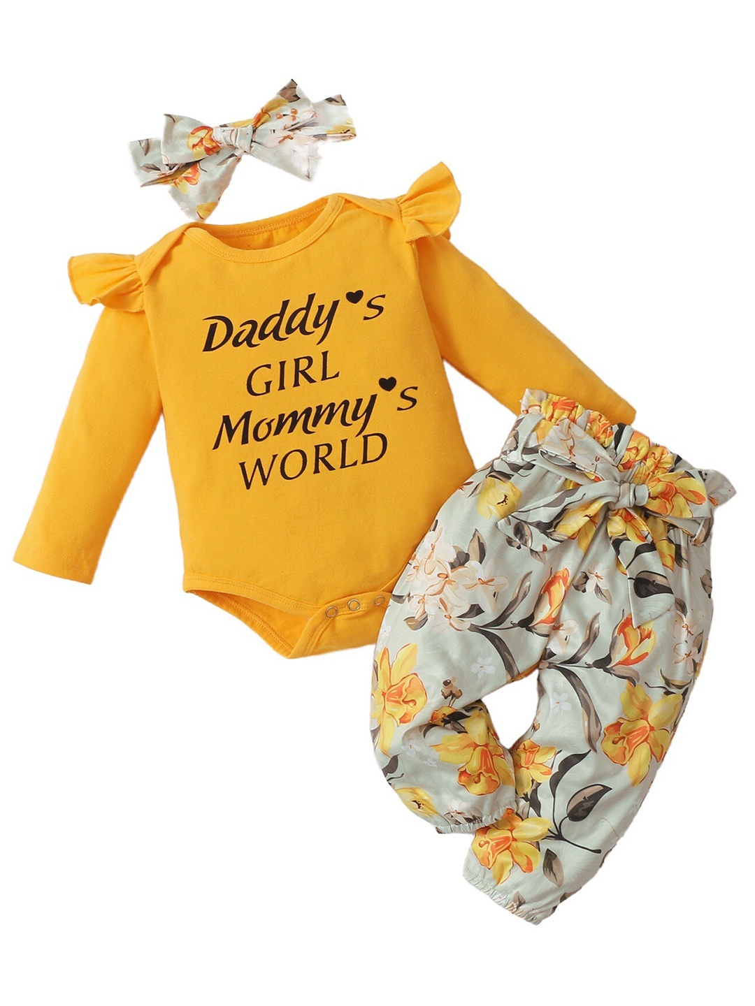 

StyleCast x Revolte Girls Yellow & Grey Typography Printed Top with Trousers
