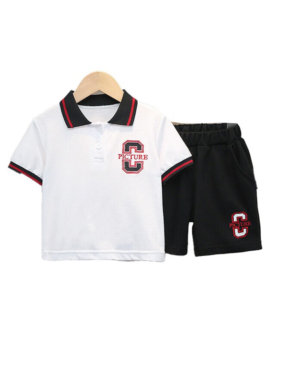 

StyleCast x Revolte Boys White & Black Polo Collar T Shirt with Shorts
