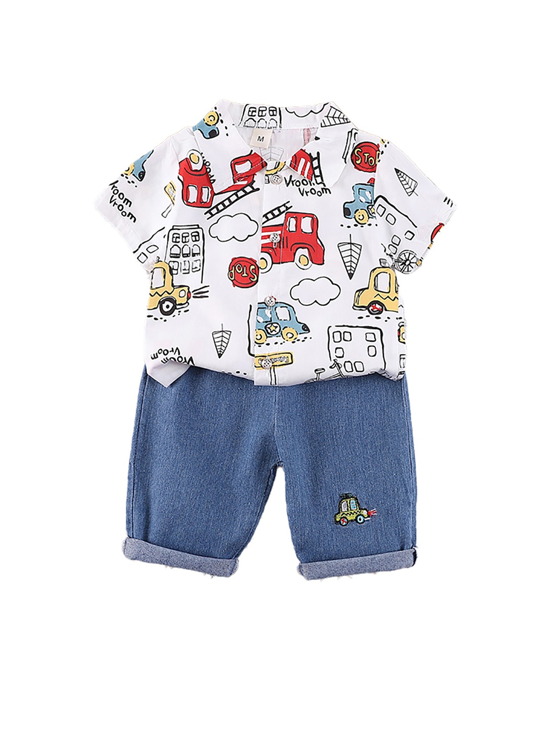 

StyleCast x Revolte Boys White & Blue Printed Shirt with Shorts