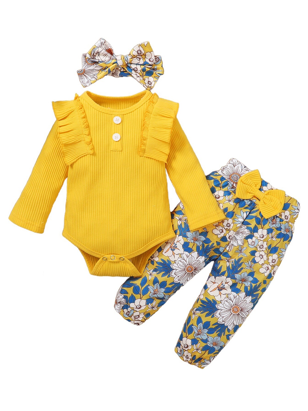 

StyleCast x Revolte Girls Self Design Pure Cotton Top With Pyjamas, Yellow