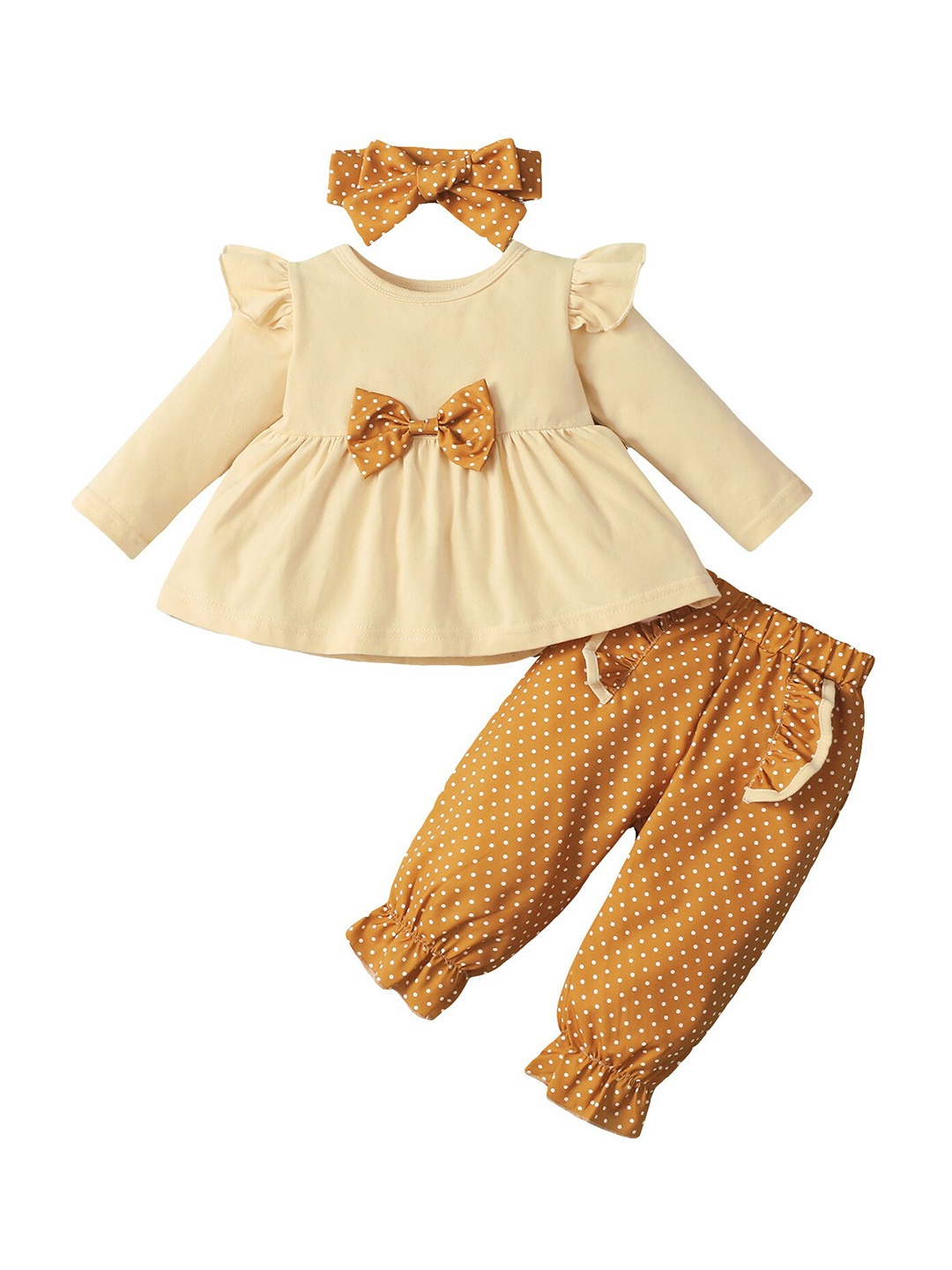 

StyleCast x Revolte Girls Printed Pure Cotton Top With Pyjamas, Beige