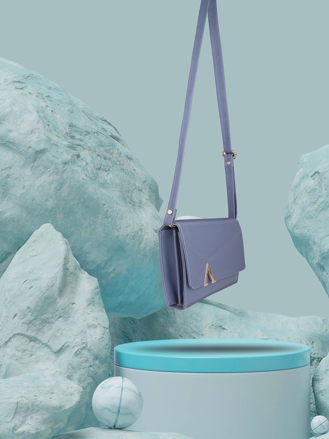 

YESSBENZA Structured Sling Bag, Blue