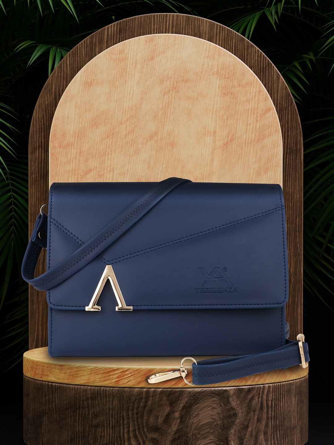 

YESSBENZA Structured A Fitting Sling Bag, Navy blue