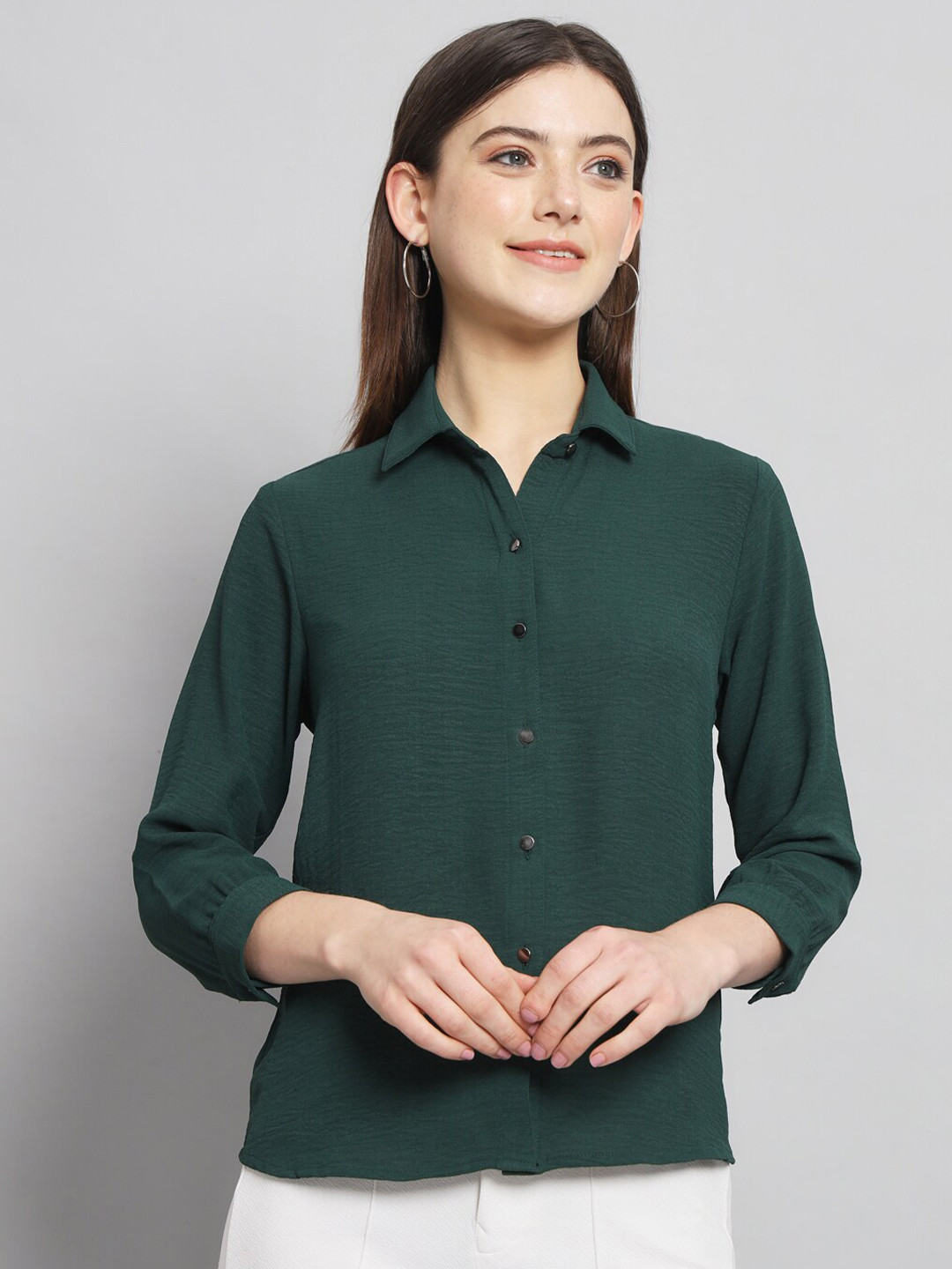 

RAER Standard Spread Collar Cotton Casual Shirt, Green