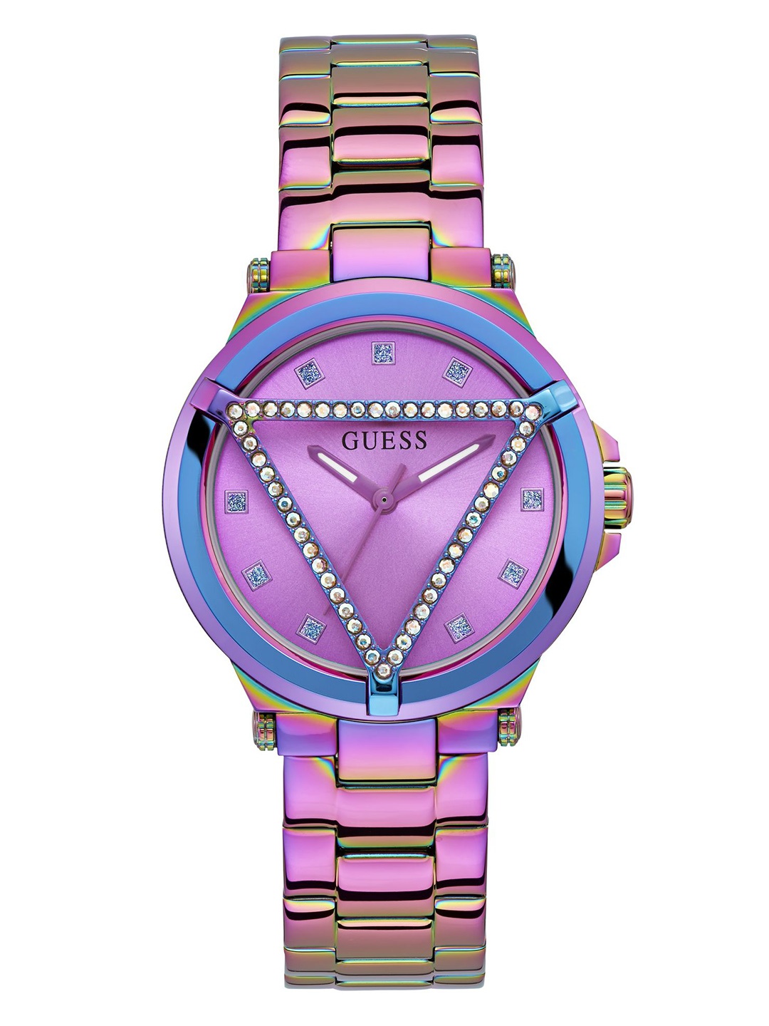

GUESS Women Tri Glam Analogue Iridescent Dial Watch - GW0674L3, Purple