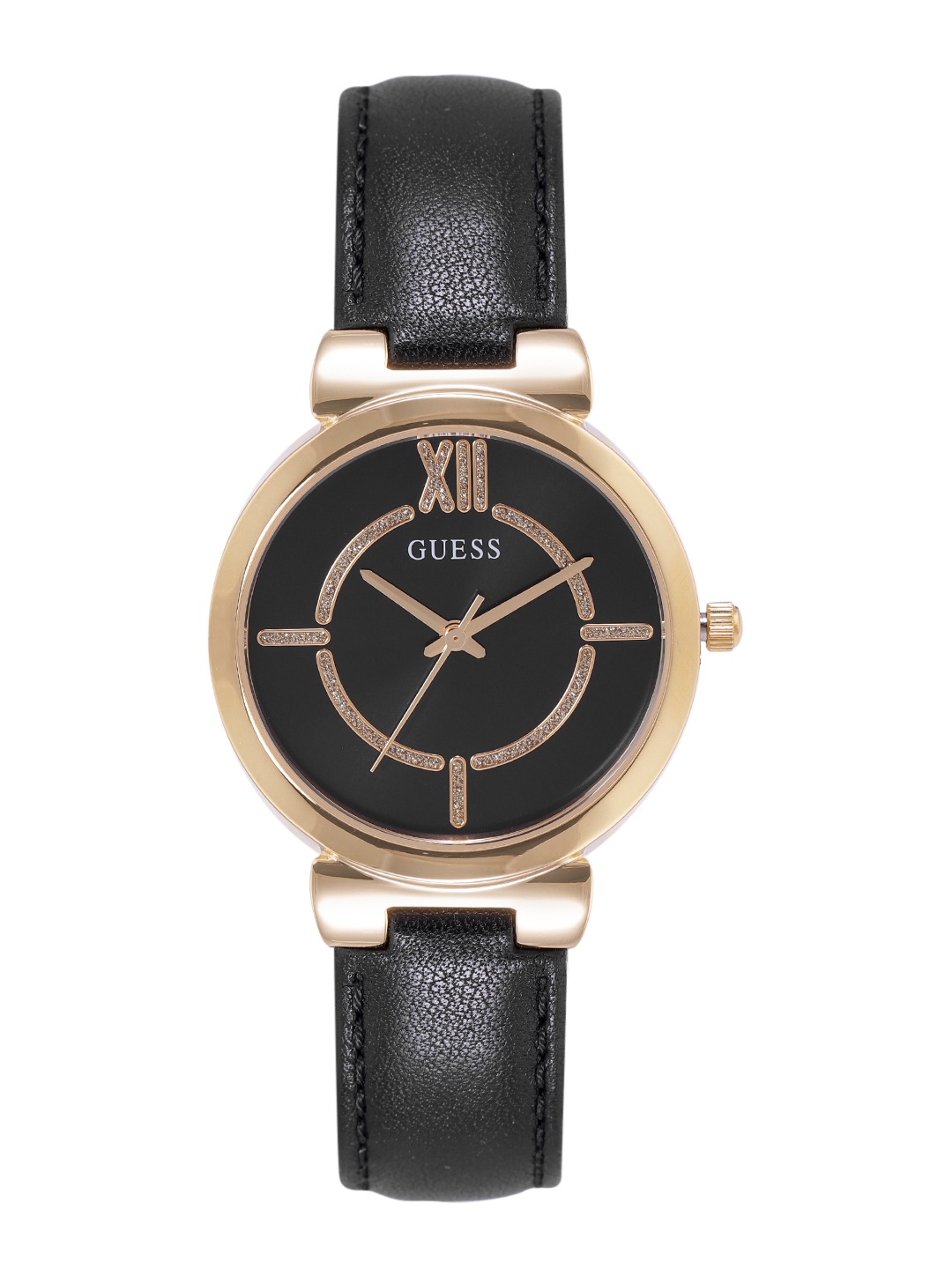 

GUESS Women Leather Straps Analogue Watch U1390L1M, Black