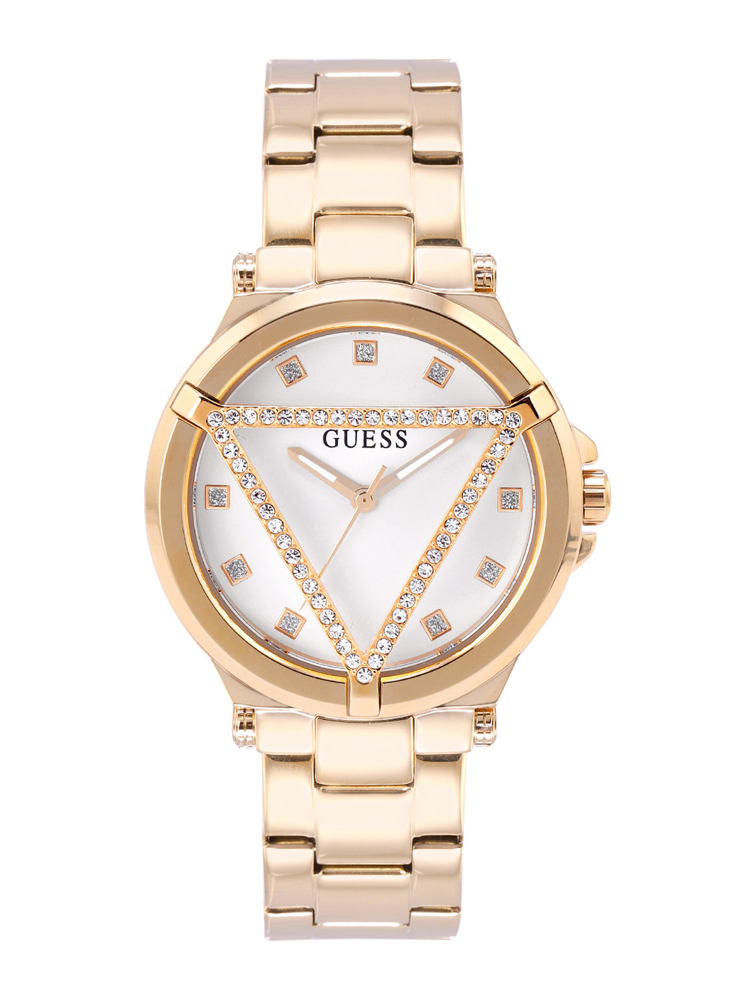 

GUESS Women Embellished Bracelet Style Straps Analogue Watch GW0674L2, White