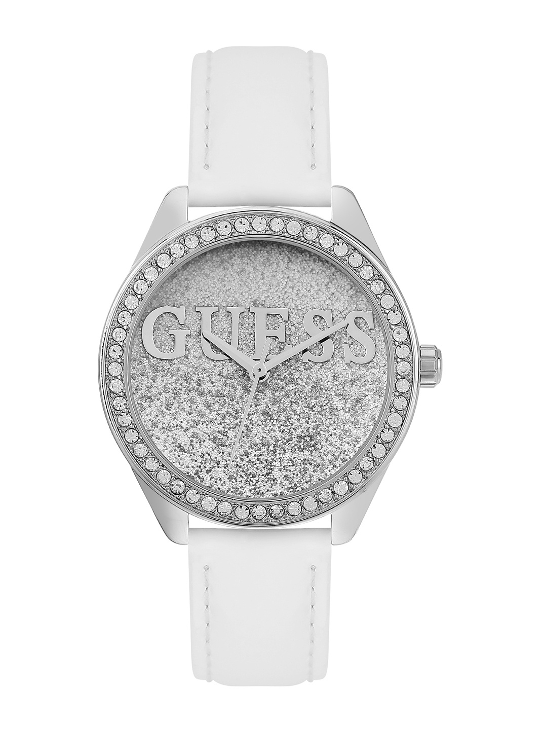 

GUESS Women Leather Straps Analogue Watch U0823L1M, Silver