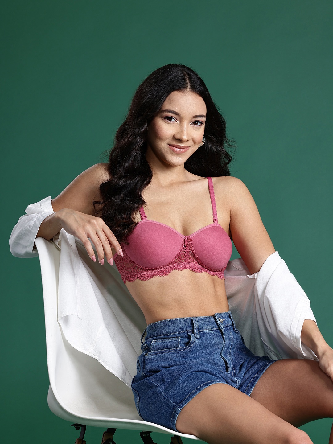 

DressBerry Solid Full Coverage Lightly Padded Balconette Bra, Purple