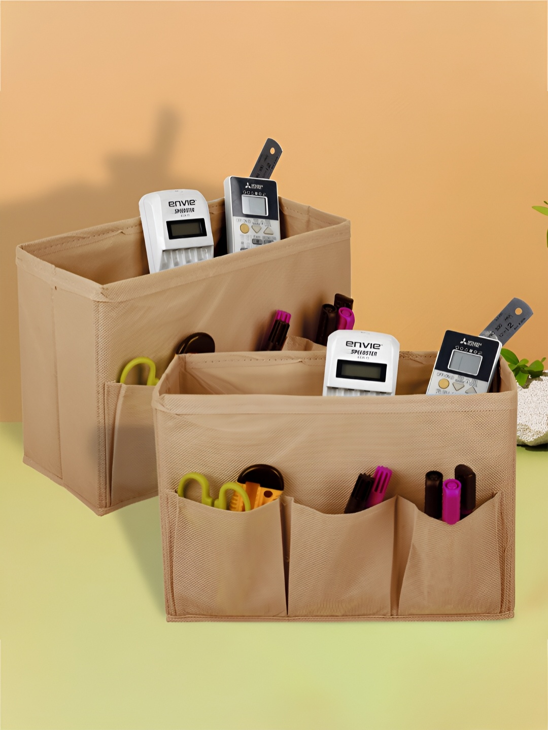 

Kuber Industries Brown 2 Pieces Reusable Drawer Organisers