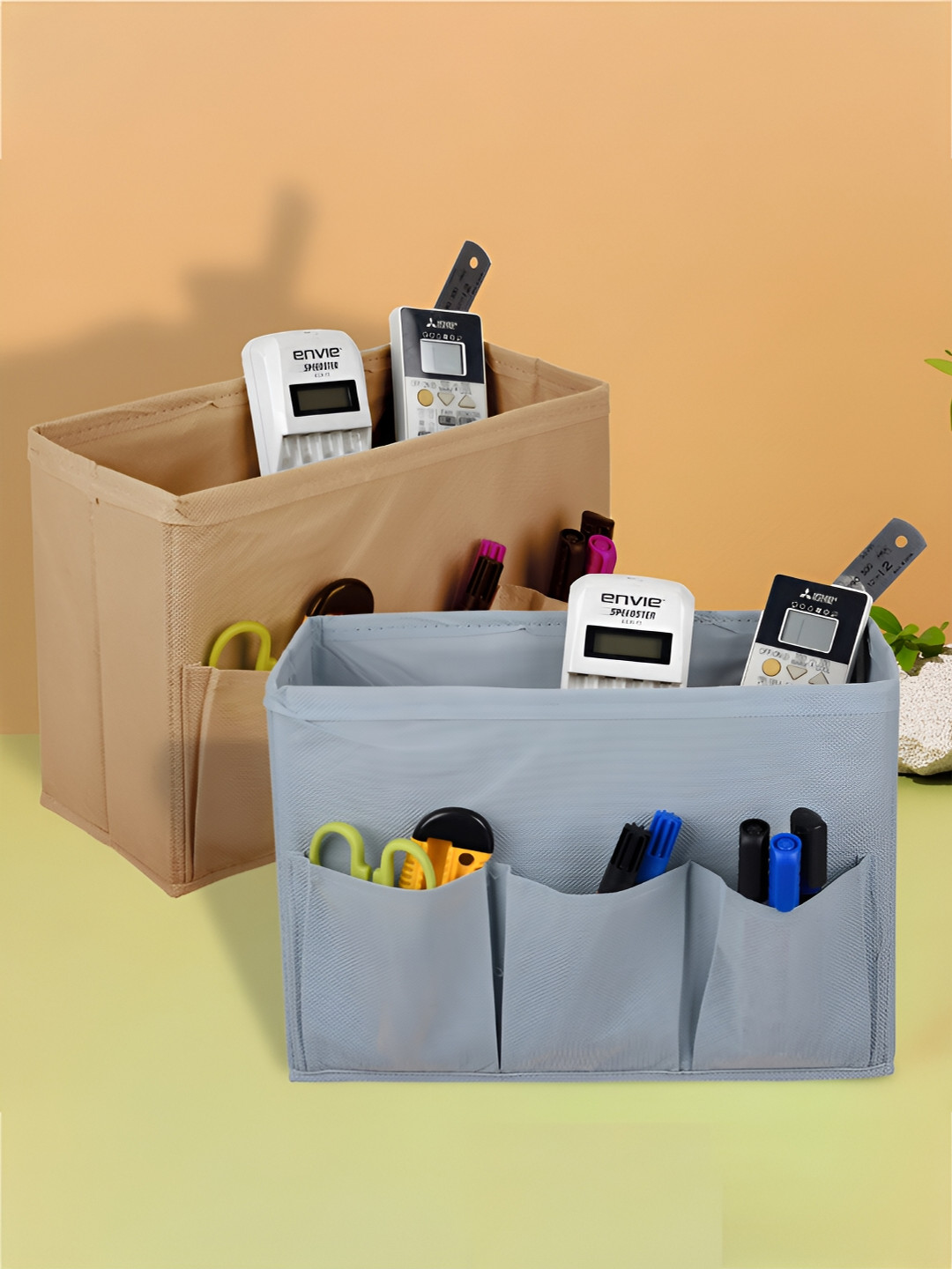 

Kuber Industries Grey 2 Pieces Reusable Drawer Organisers