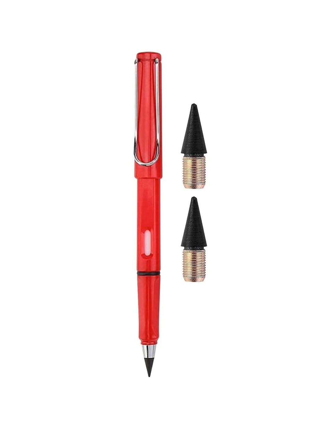 

Alexvyan 2 Graphite Nib with Extra Eraser Inside & Replaceable Head, Red