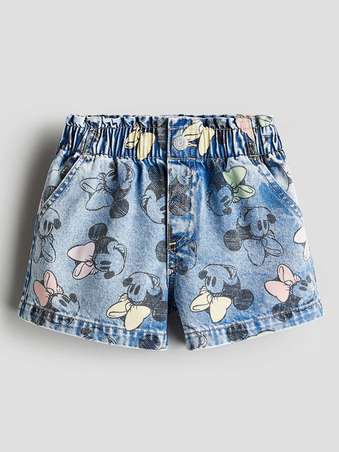 

H&M Girls Pure Cotton Loose Fit Denim Shorts, Blue