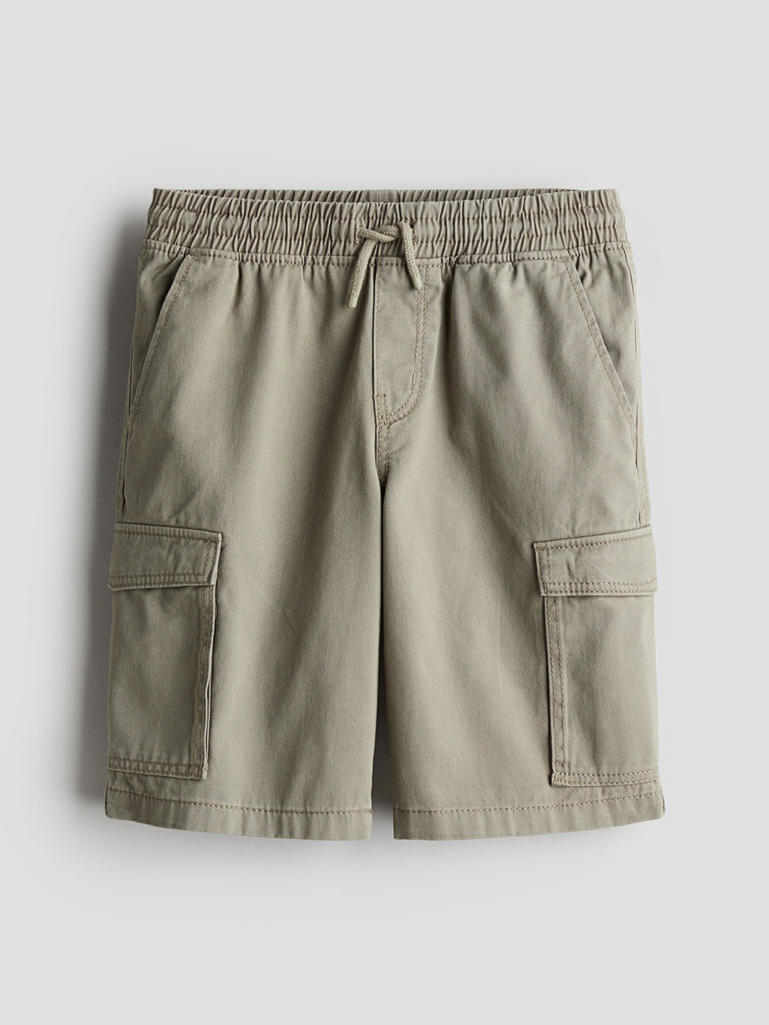 

H&M Boys Cotton Twill Cargo Shorts, Green