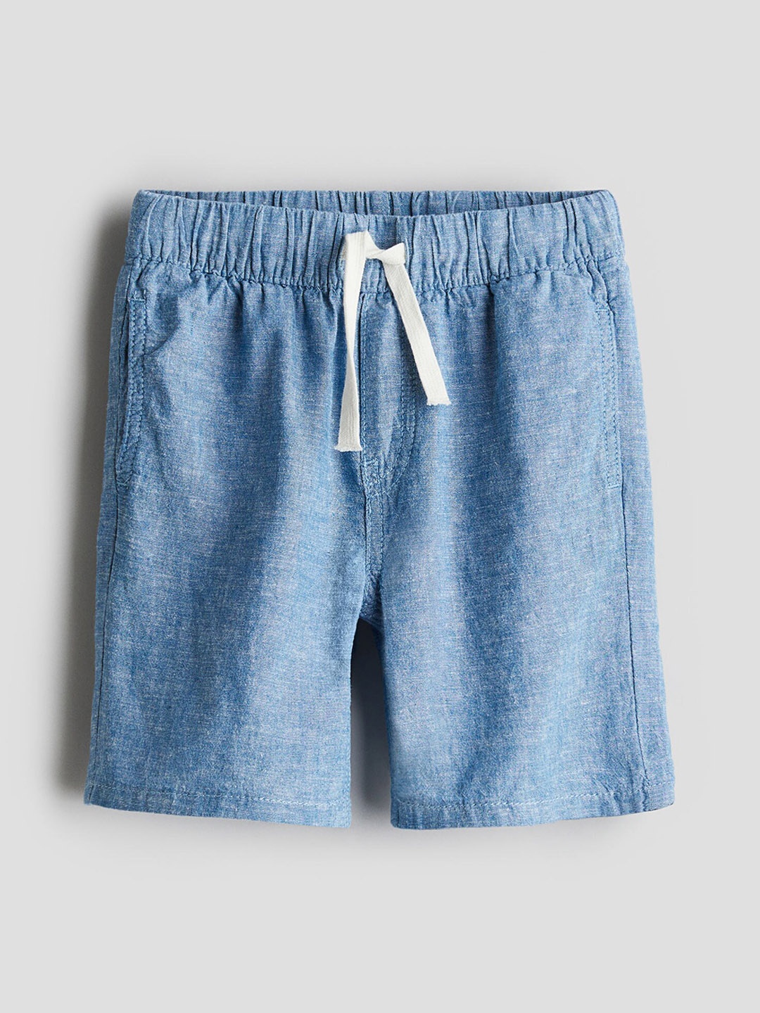 

H&M Boys Linen-Blend Pull-On Shorts, Blue