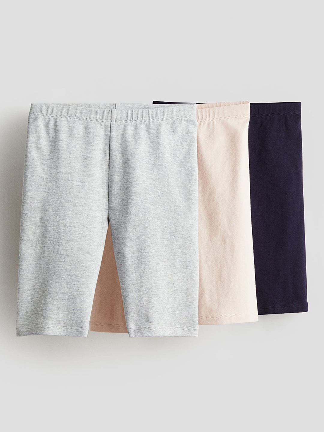 

H&M Girls 3-Pack Jersey Cycling Shorts, Grey