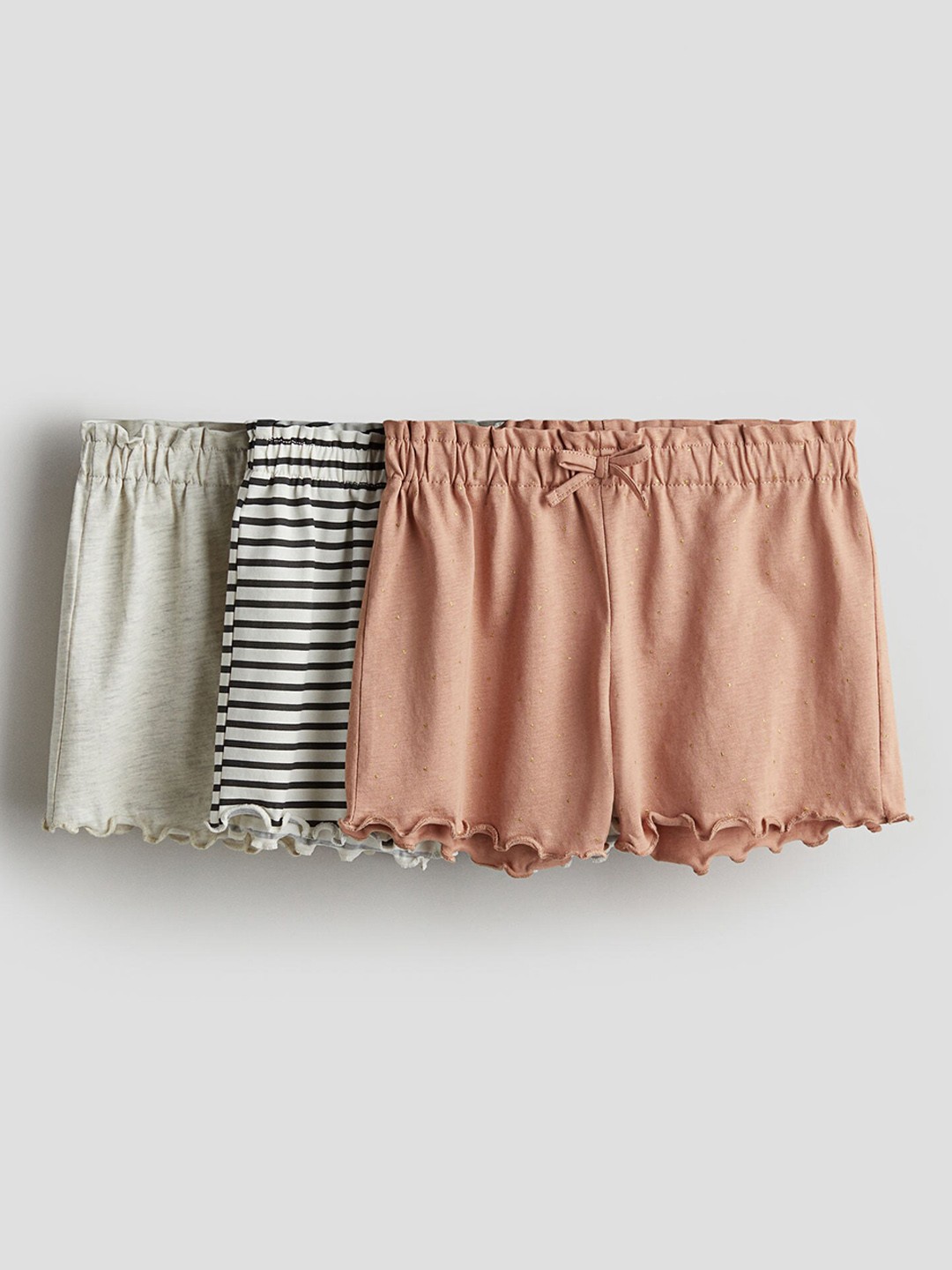 

H&M Girls Cotton 3-Pack Jersey Shorts, White