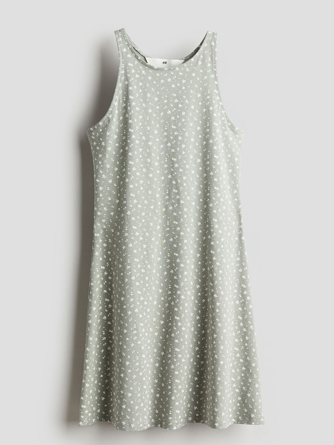 

H&M Girls Pure Cotton Sleeveless Jersey Dress, Green
