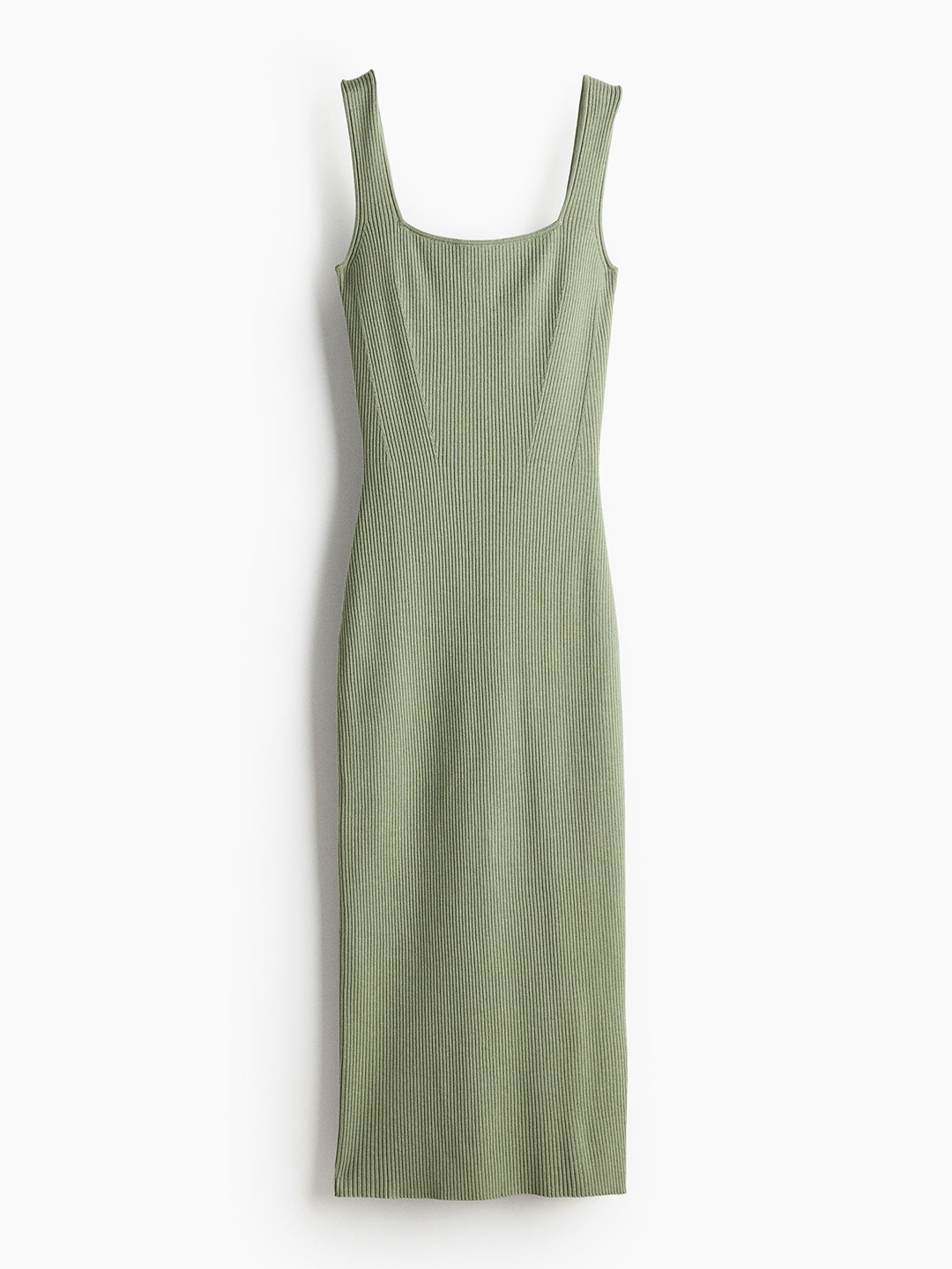 

H&M Women Rib-Knit Bodycon Dress, Green