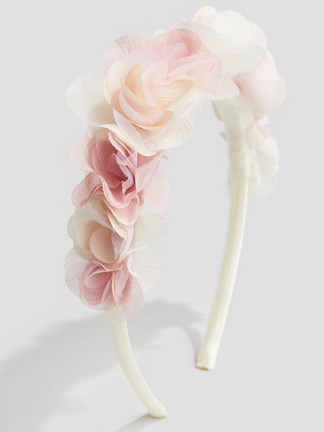 

H&M Girls Satin Alice Band With Flowers, White