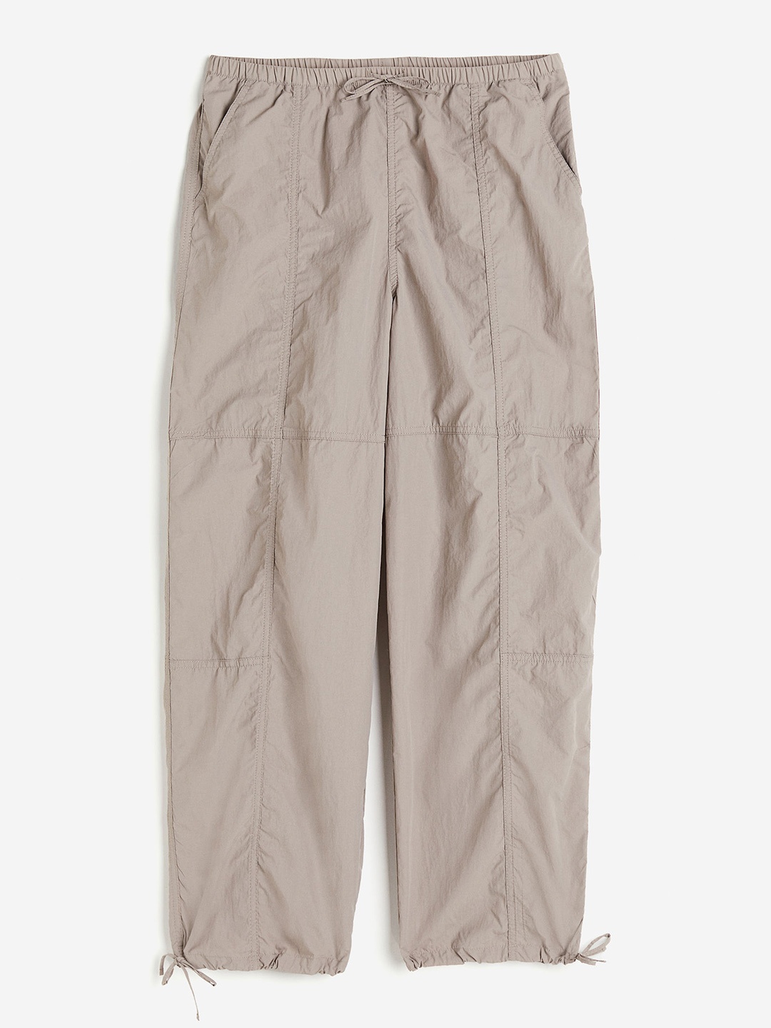 

H&M Women Nylon Parachute Trousers, Beige