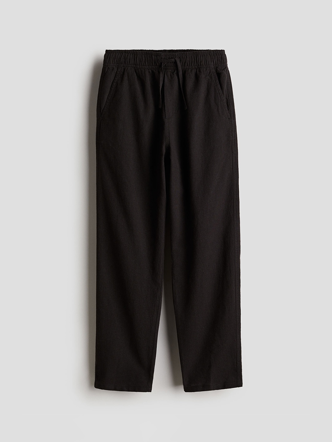

H&M Boys Linen-Blend Joggers, Black