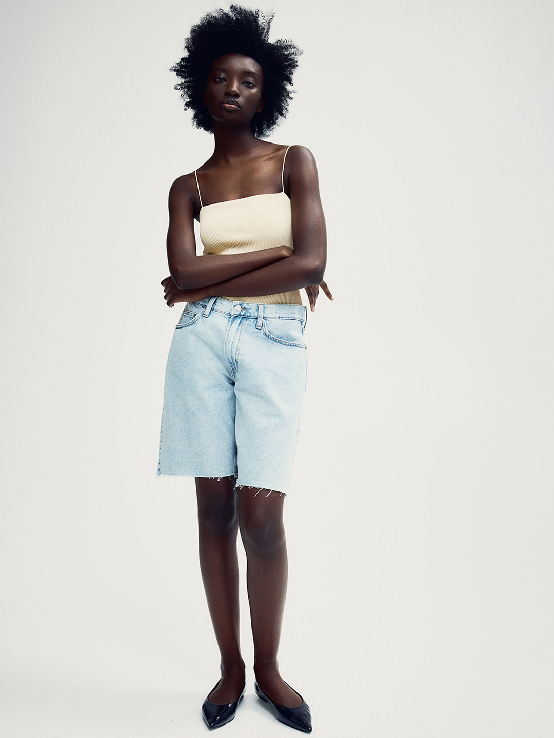 

H&M Spaghetti-Strap Body, Yellow