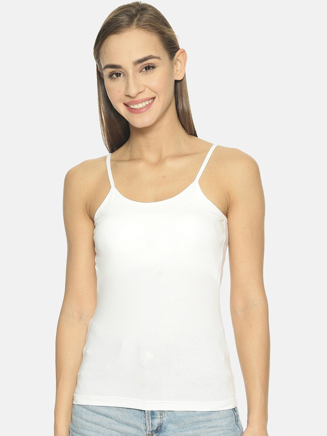 

TWIN BIRDS Lightly Padded Camisoles, White