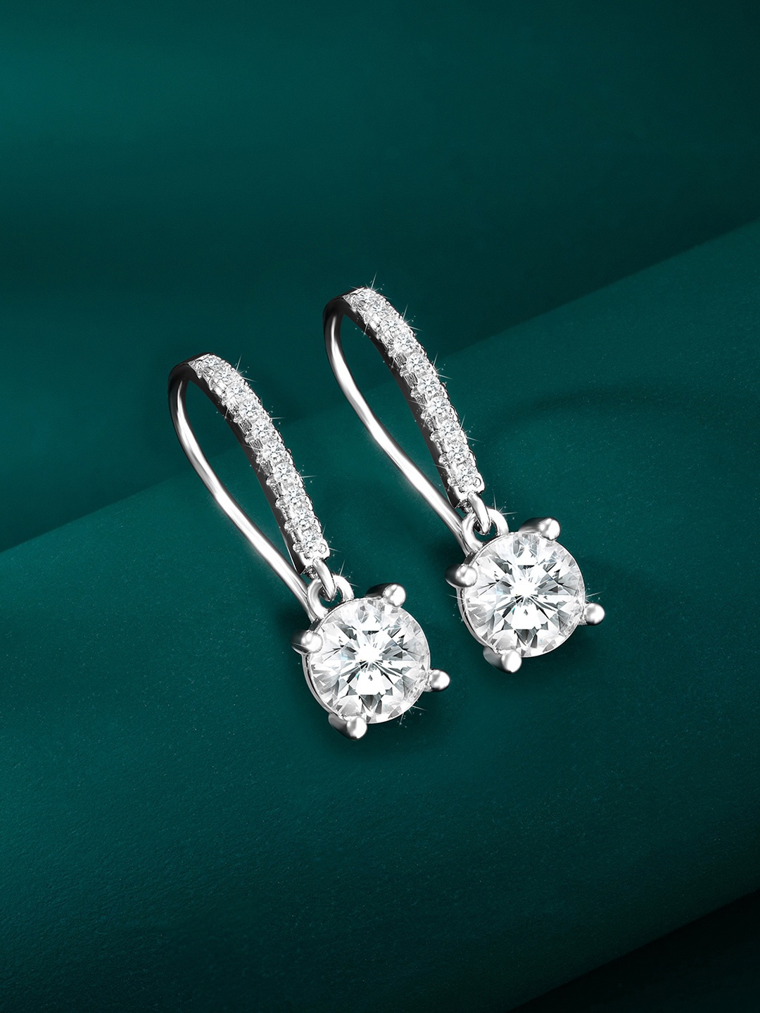 

Peora Silver Plated Cubic Zirconia Studs Earrings