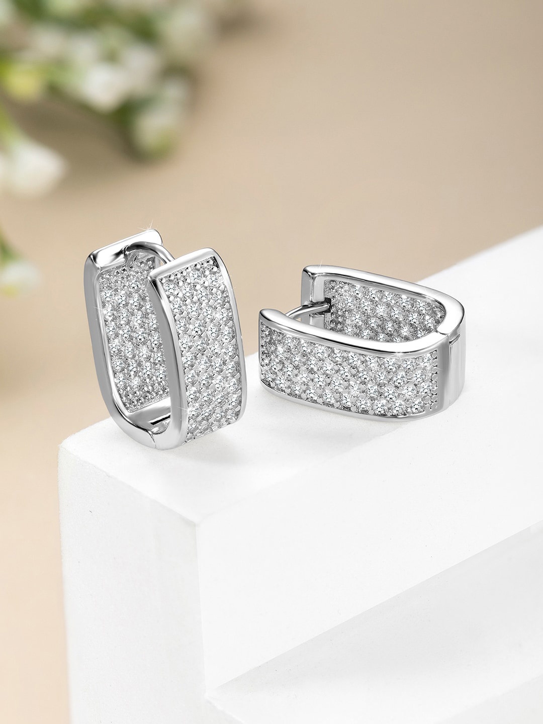 

Peora Silver Plated Cubic Zirconia Studs Earrings