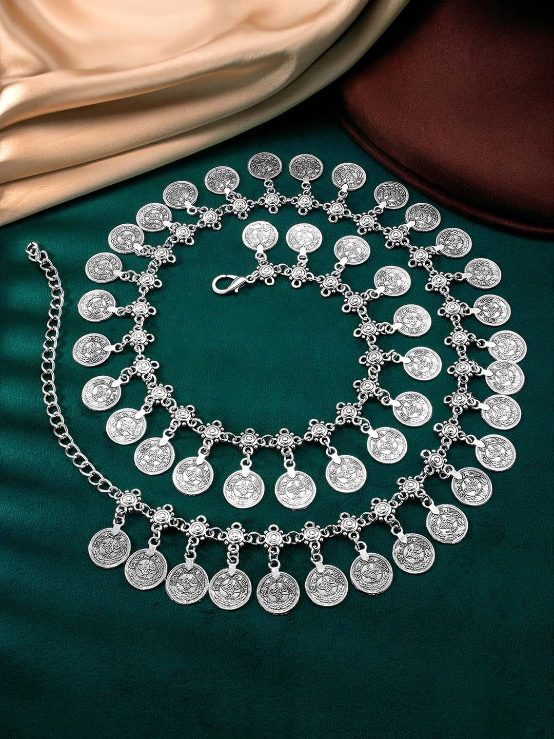 

Peora Studded Waist Chain Saree Accessories, Silver