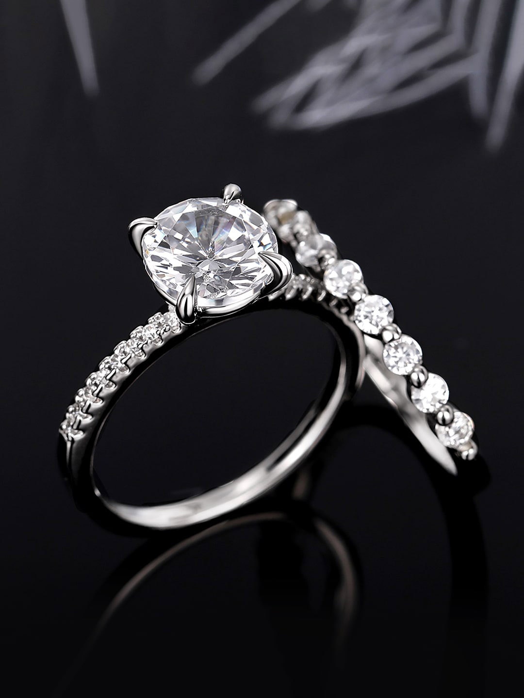 

Peora Silver-Plated CZ Studded Finger Ring