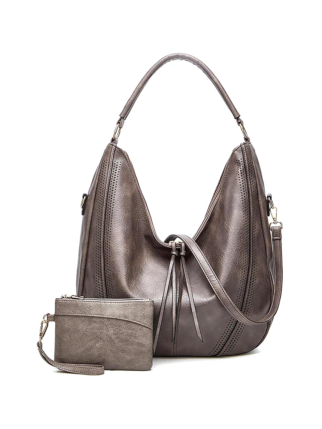 

SYGA Structured Shoulder Bag with Wallet, Grey