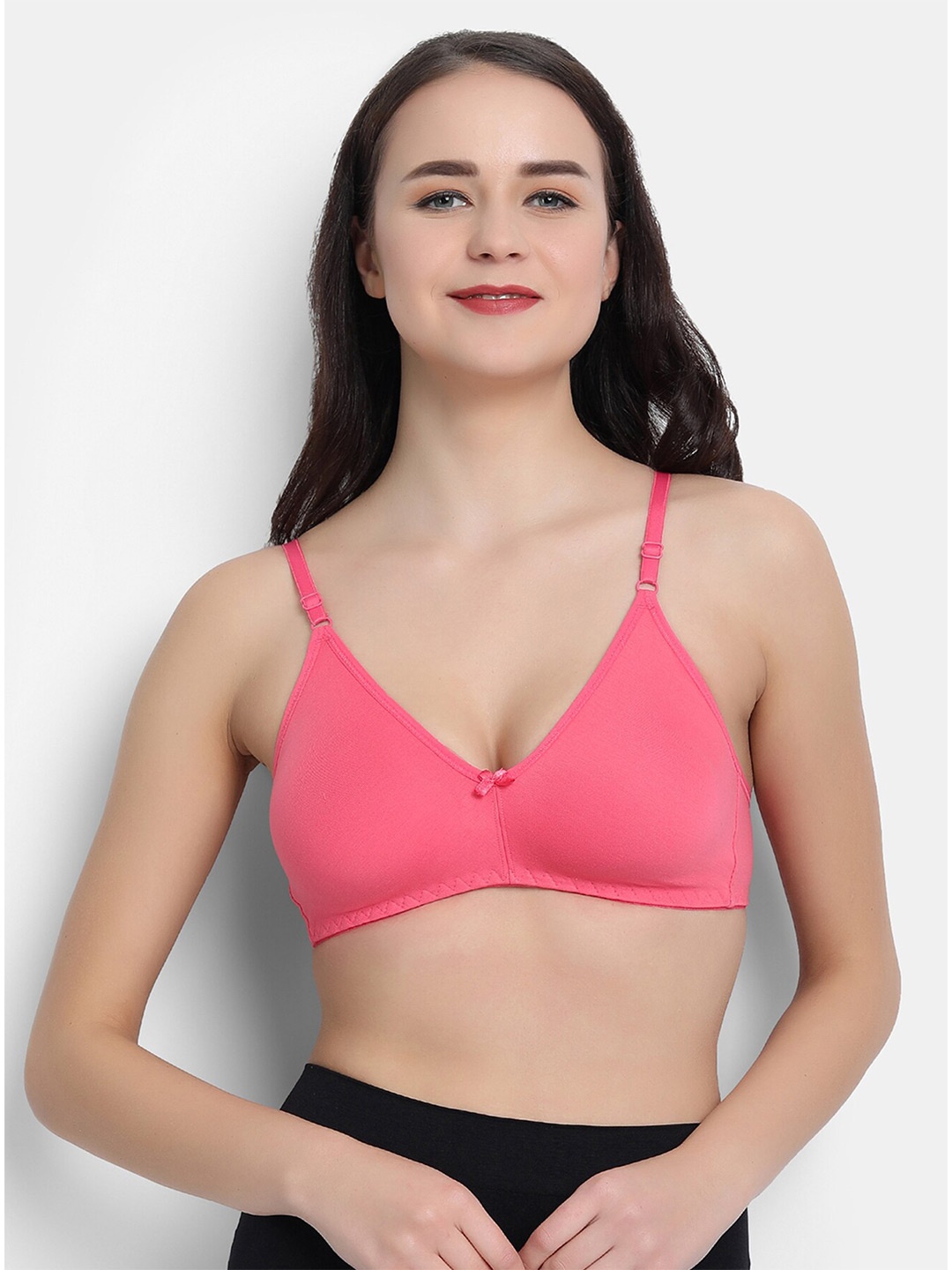 

VStar Double Layered Seamless Medium Coverage Everyday Bra With All Day Comfort, Pink