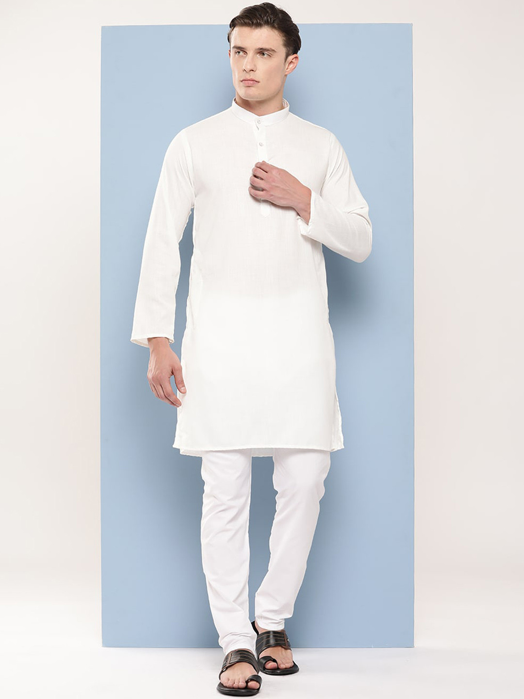 

BAESD Men Regular Pure Cotton Kurta with Pyjamas, White