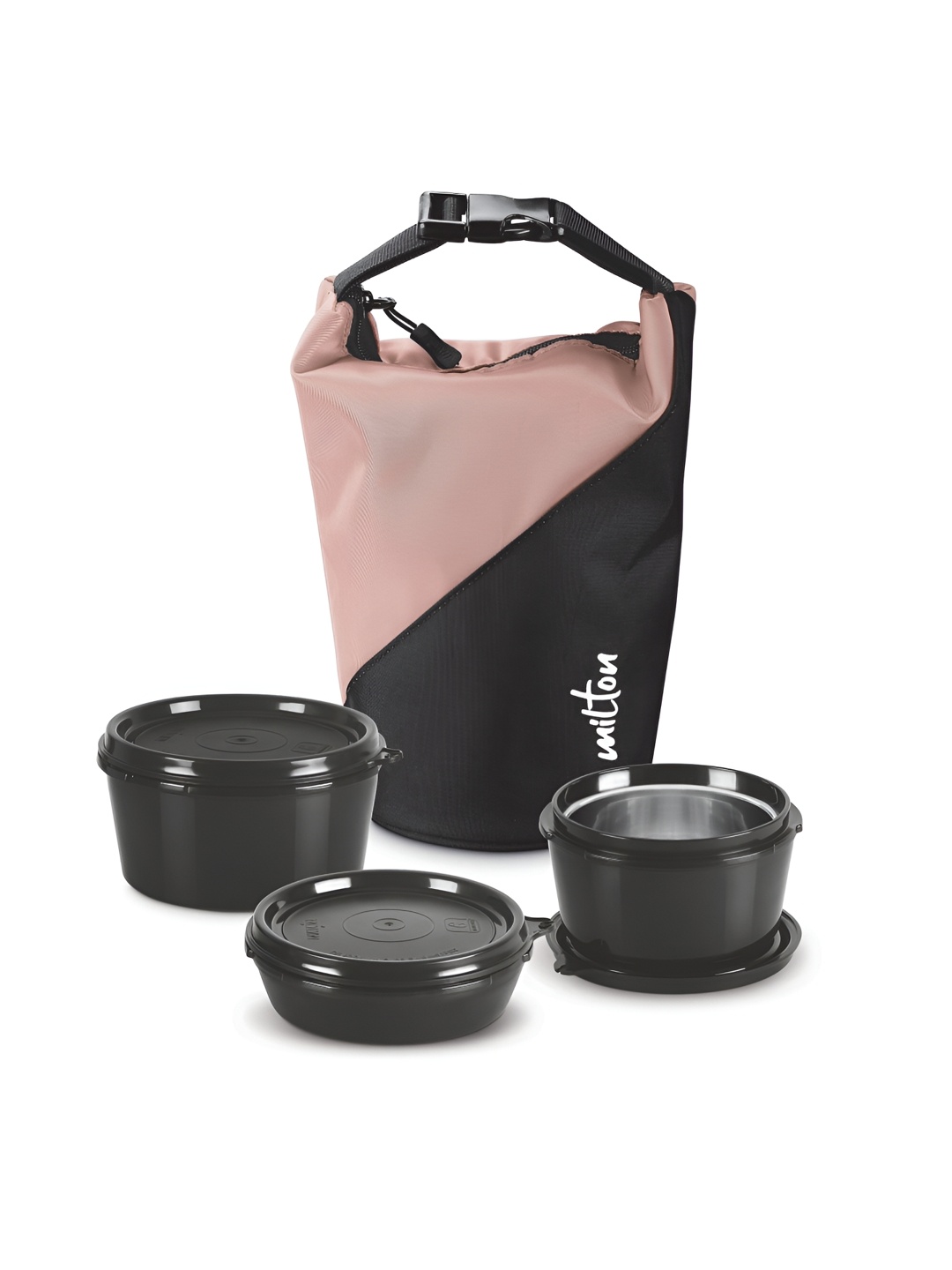 

Milton Micro Meal Lunch Box 3 Microwave Safe Inner Steel Containers With Insulated Jacket, Peach