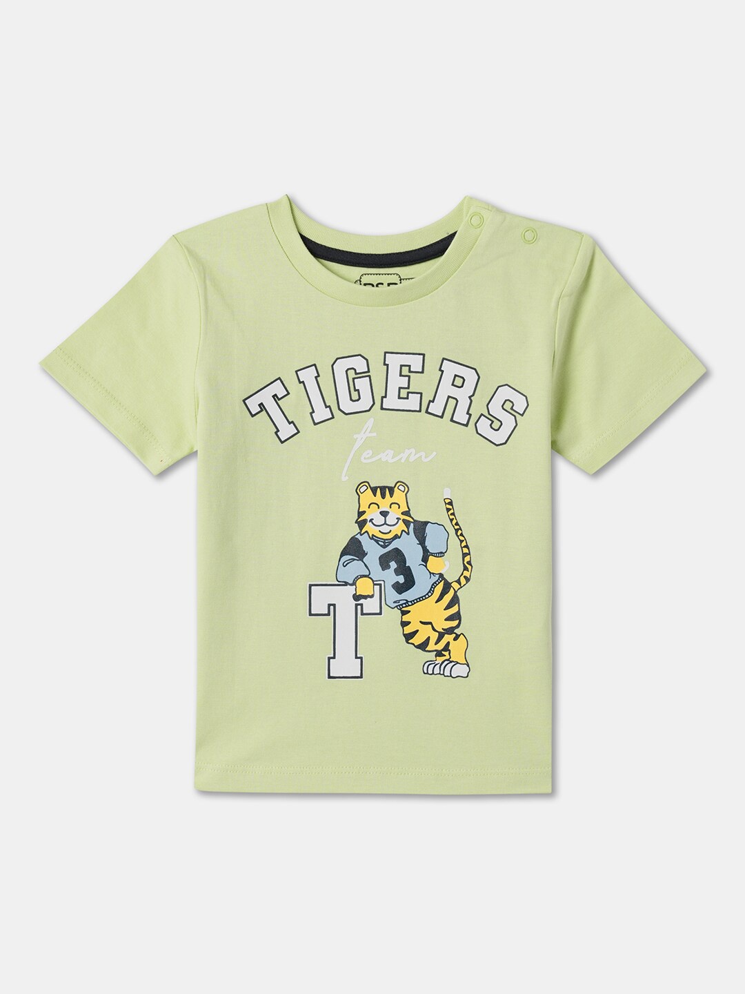 

R&B Boys Graphic Printed Pure Cotton T-shirt, Green