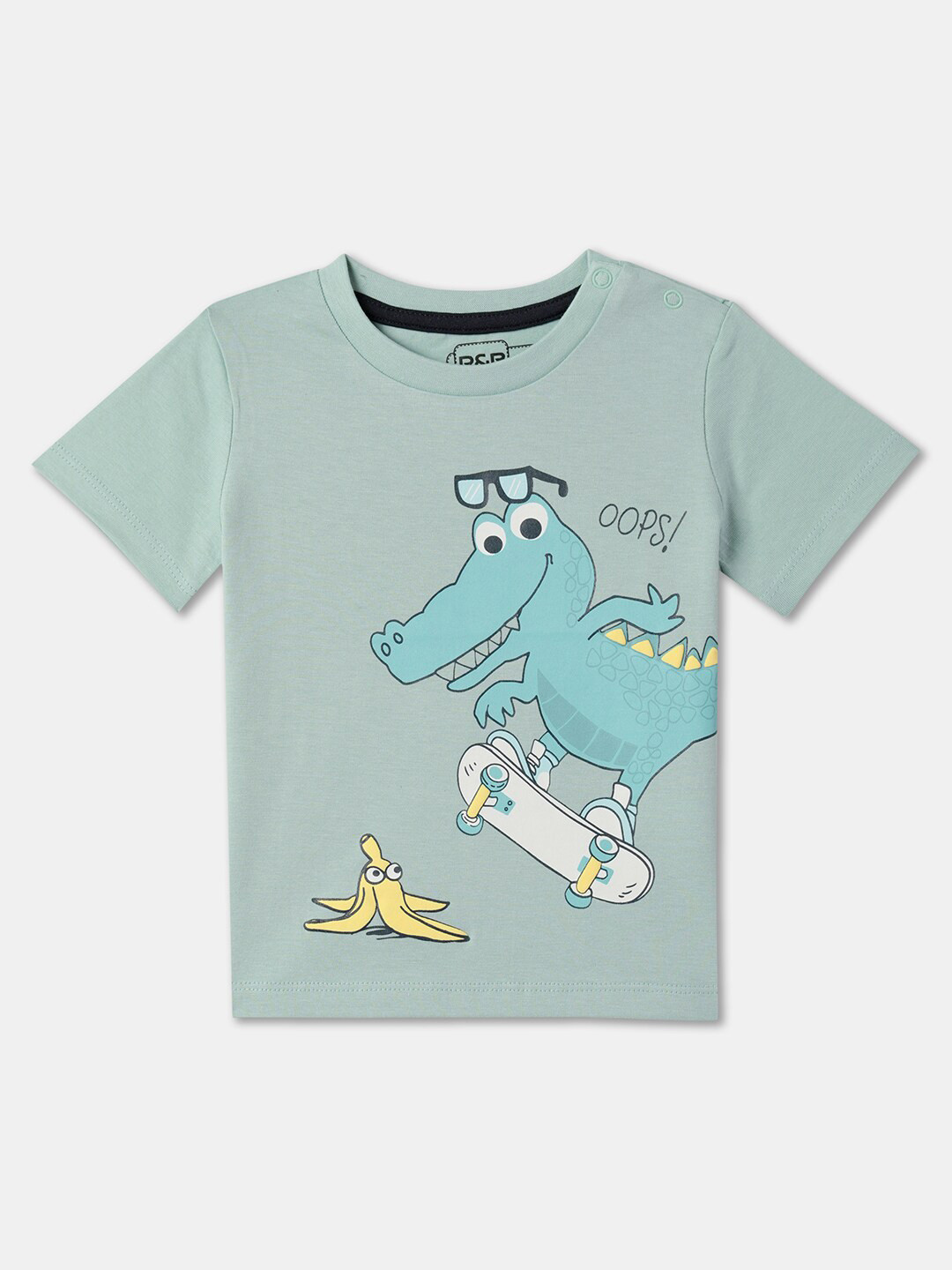 

R&B Boys Graphic Printed Pure Cotton T-shirt, Blue