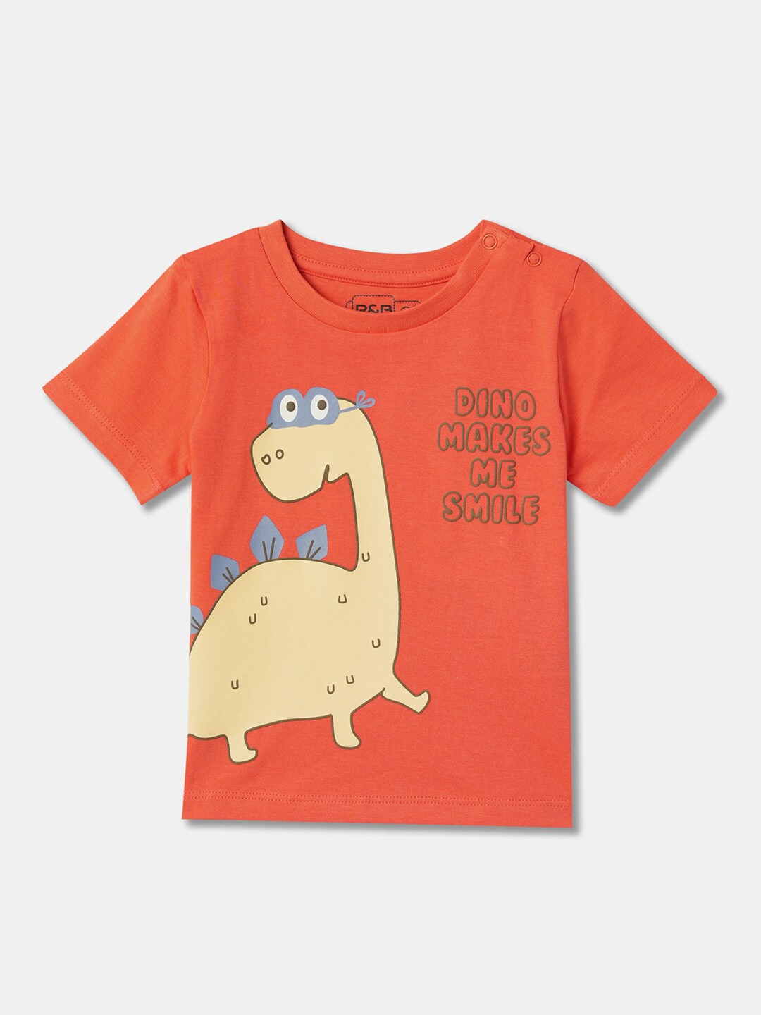 

R&B Boys Graphic Printed Pure Cotton T-shirt, Coral