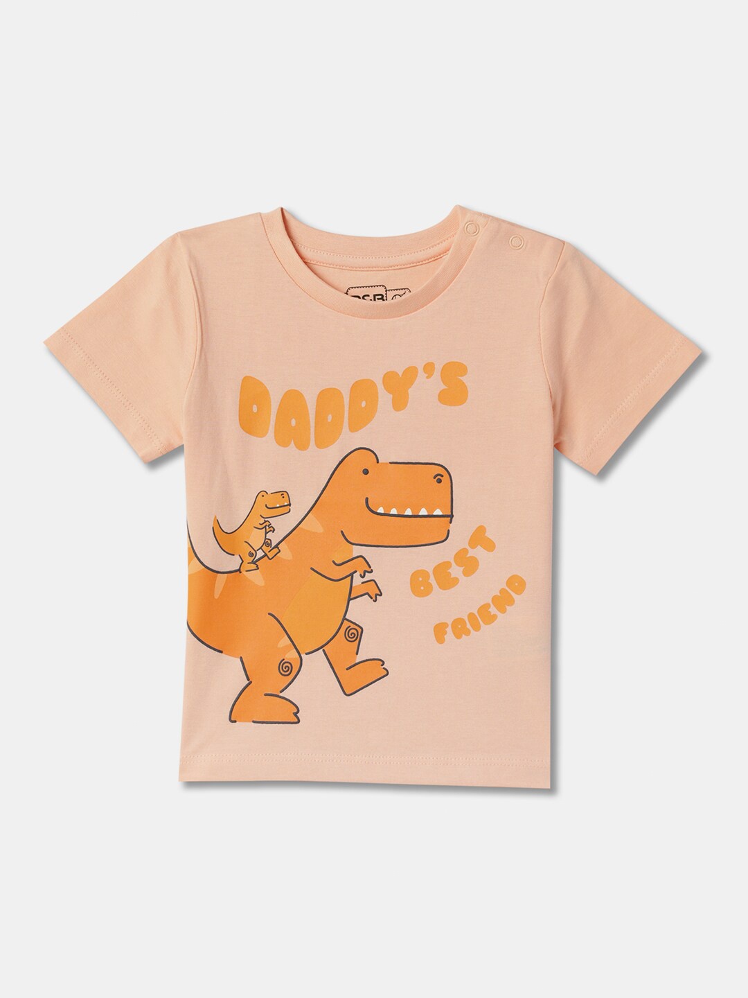 

R&B Boys Graphic Printed Pure Cotton T-shirt, Peach