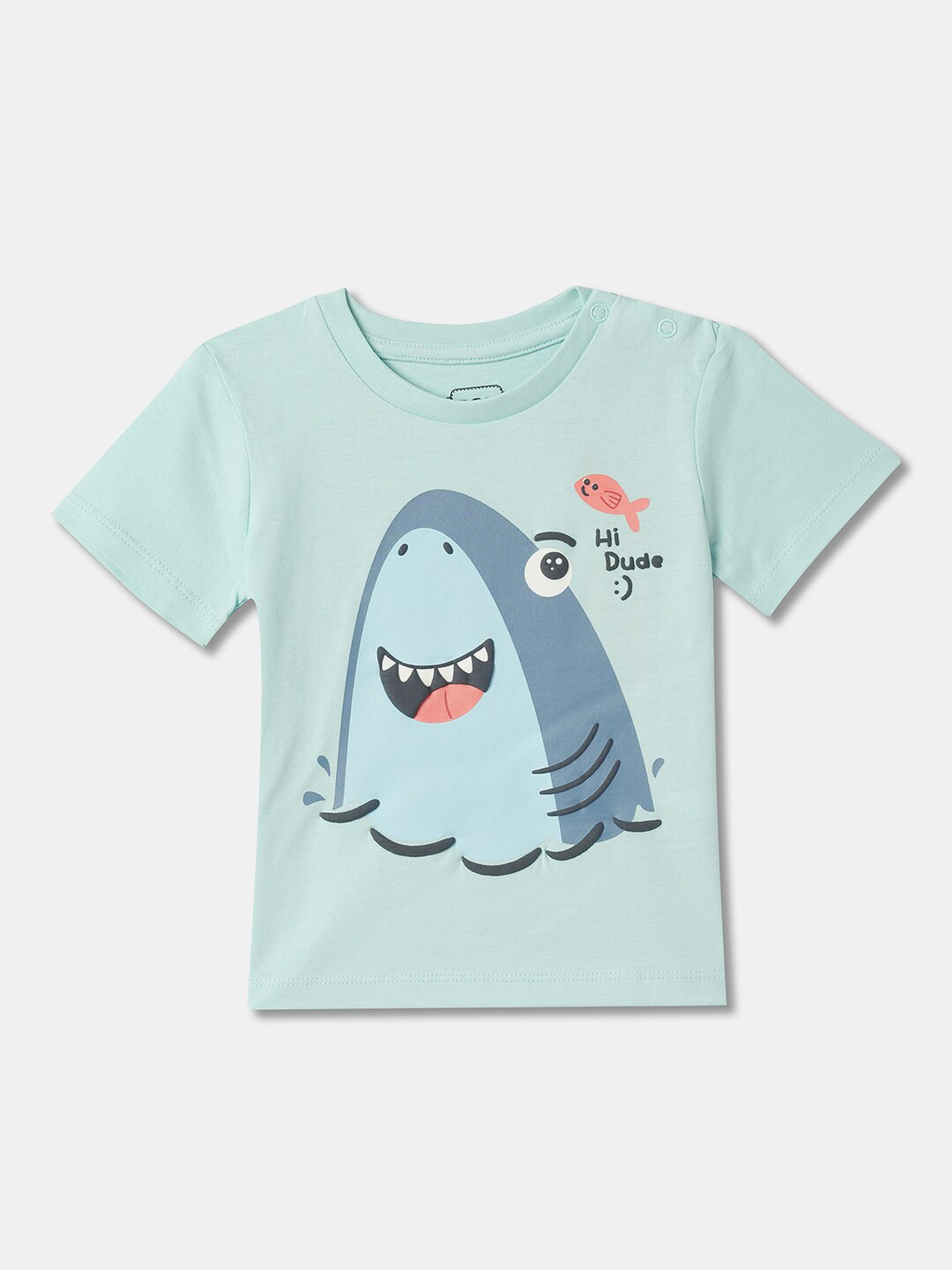 

R&B Boys Graphic Printed Pure Cotton T-shirt, Turquoise blue
