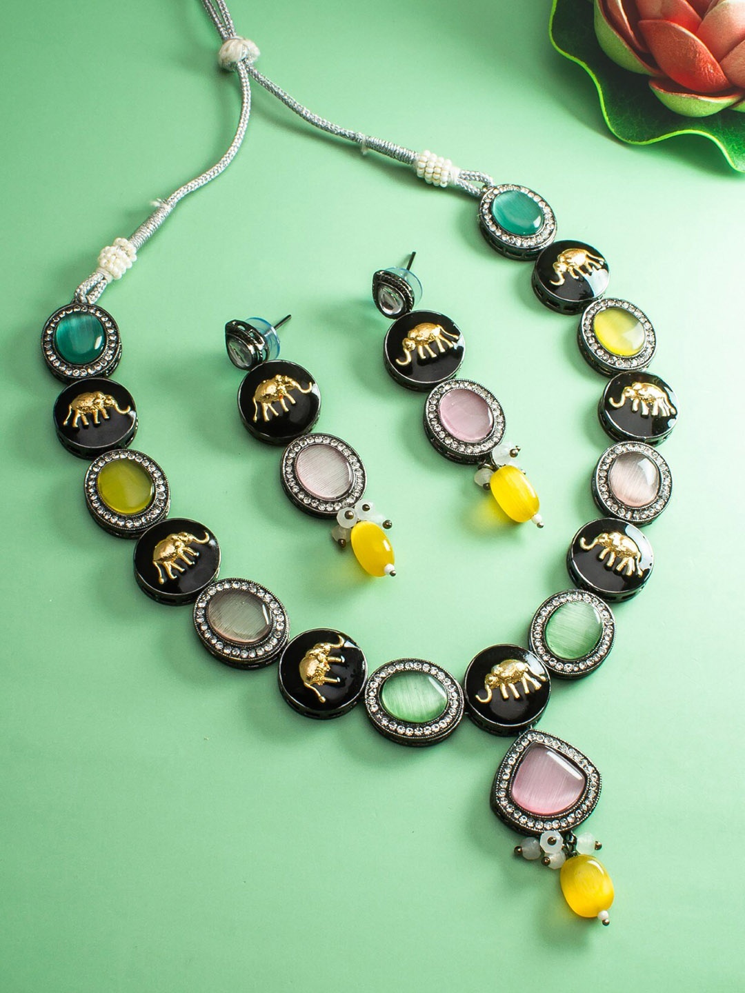 

LUMIERE JEWEL Kundan-Studded Jewellery Set, Silver