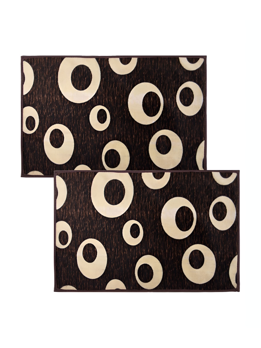 

Kuber Industries 2-Pcs Brown Printed Anti-Skid Doormats